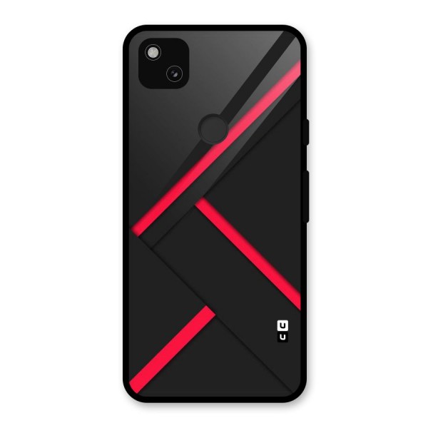 Red Disort Stripes Glass Back Case for Google Pixel 4a