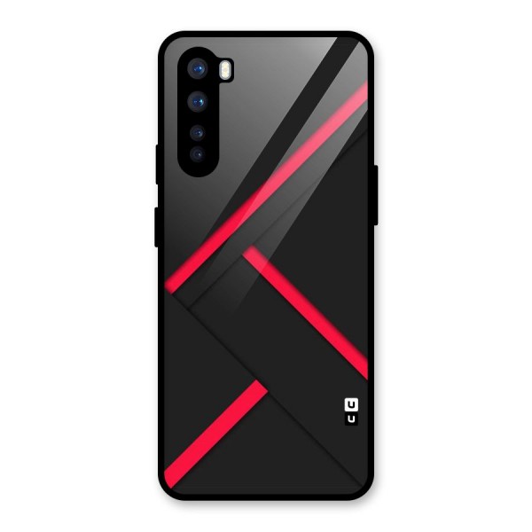 Red Disort Stripes Glass Back Case for OnePlus Nord