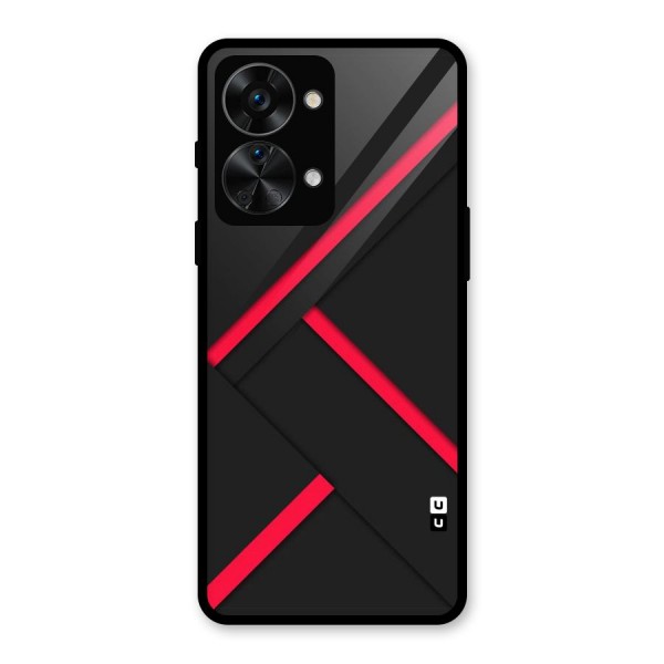 Red Disort Stripes Glass Back Case for OnePlus Nord 2T