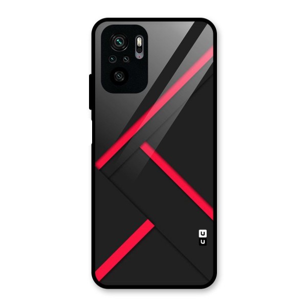 Red Disort Stripes Glass Back Case for Redmi Note 10