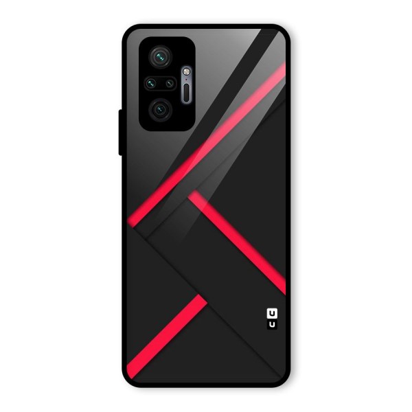 Red Disort Stripes Glass Back Case for Redmi Note 10 Pro Max