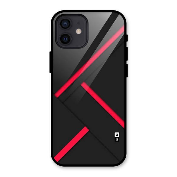 Red Disort Stripes Glass Back Case for iPhone 12