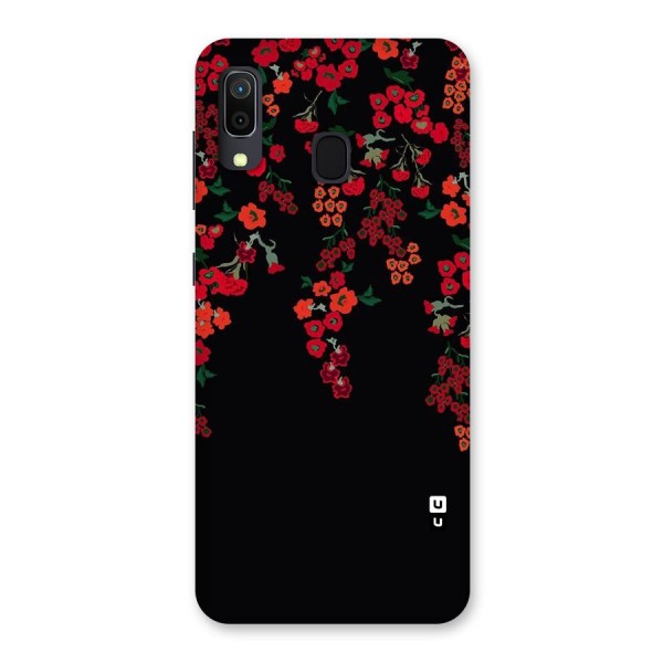 Red Floral Pattern Back Case for Galaxy A20
