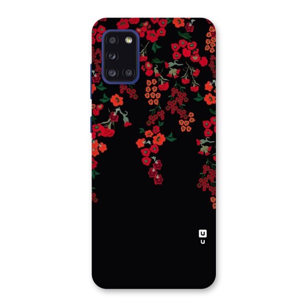 Red Floral Pattern Back Case for Galaxy A31