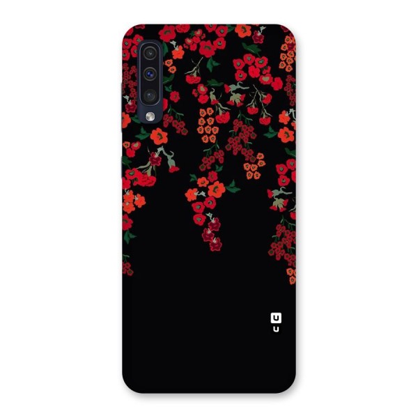 Red Floral Pattern Back Case for Galaxy A50