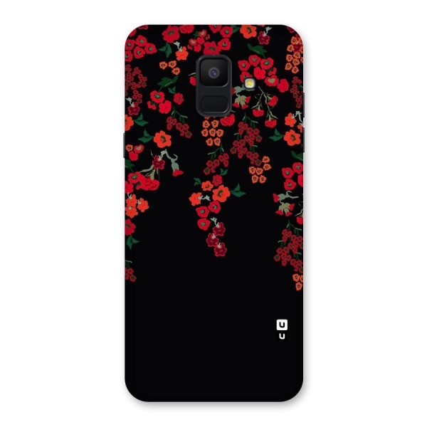 Red Floral Pattern Back Case for Galaxy A6 (2018)