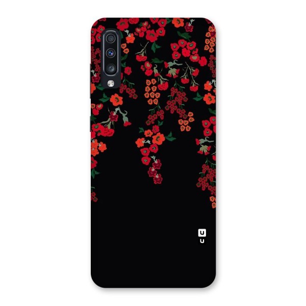 Red Floral Pattern Back Case for Galaxy A70