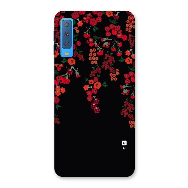Red Floral Pattern Back Case for Galaxy A7 (2018)