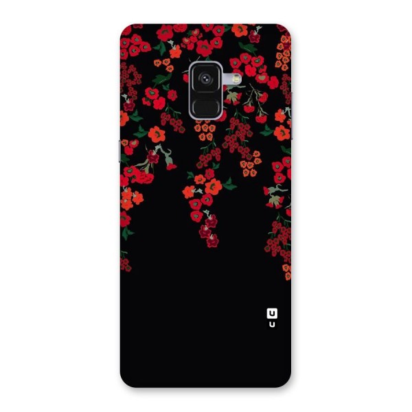 Red Floral Pattern Back Case for Galaxy A8 Plus