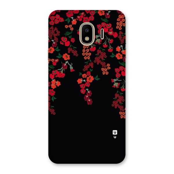 Red Floral Pattern Back Case for Galaxy J4
