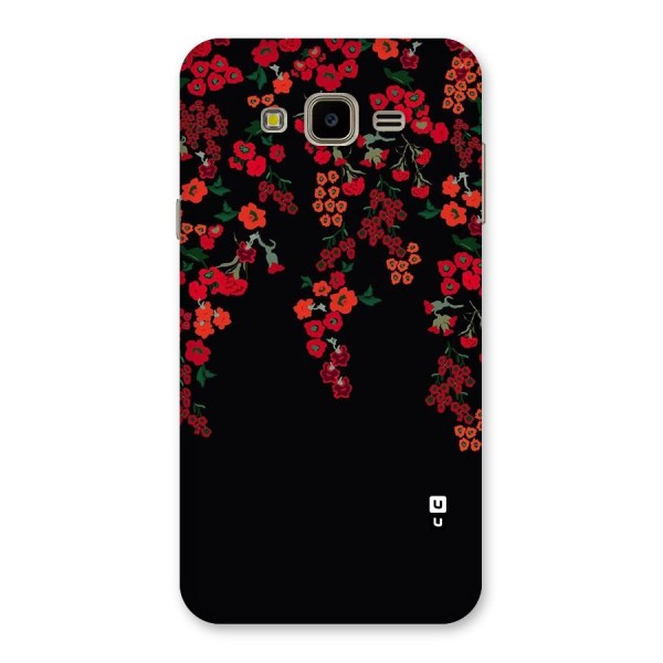 Red Floral Pattern Back Case for Galaxy J7 Nxt
