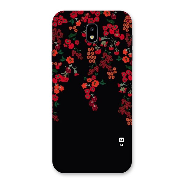 Red Floral Pattern Back Case for Galaxy J7 Pro