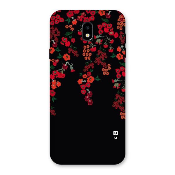 Red Floral Pattern Back Case for Galaxy J7 Pro