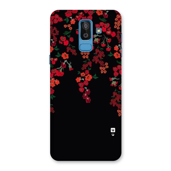Red Floral Pattern Back Case for Galaxy J8