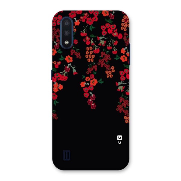 Red Floral Pattern Back Case for Galaxy M01
