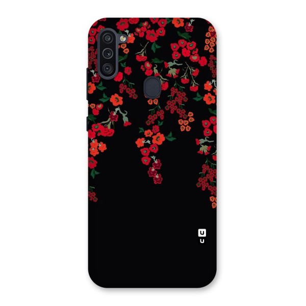 Red Floral Pattern Back Case for Galaxy M11
