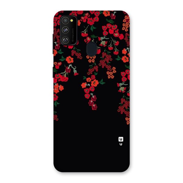 Red Floral Pattern Back Case for Galaxy M21