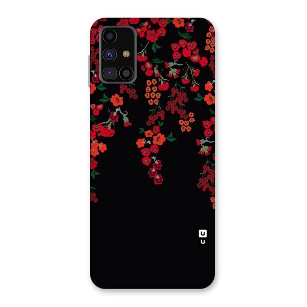 Red Floral Pattern Back Case for Galaxy M31s