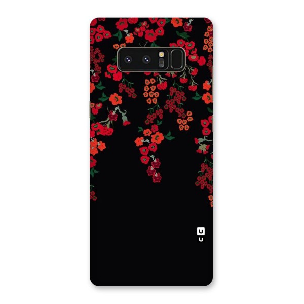 Red Floral Pattern Back Case for Galaxy Note 8