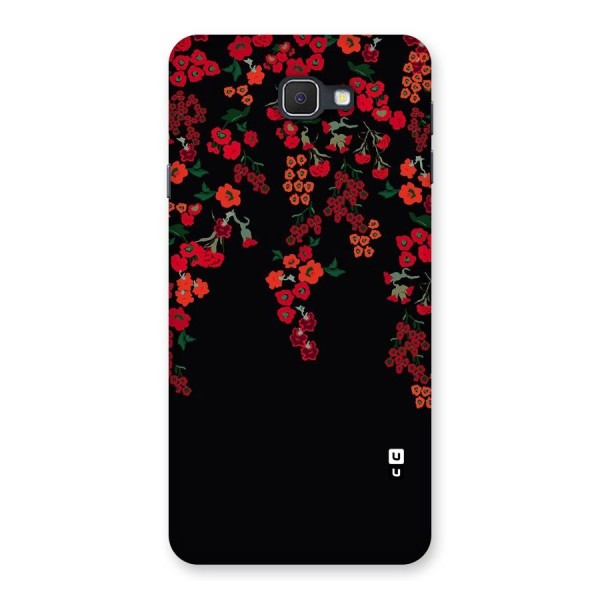 Red Floral Pattern Back Case for Galaxy On7 2016