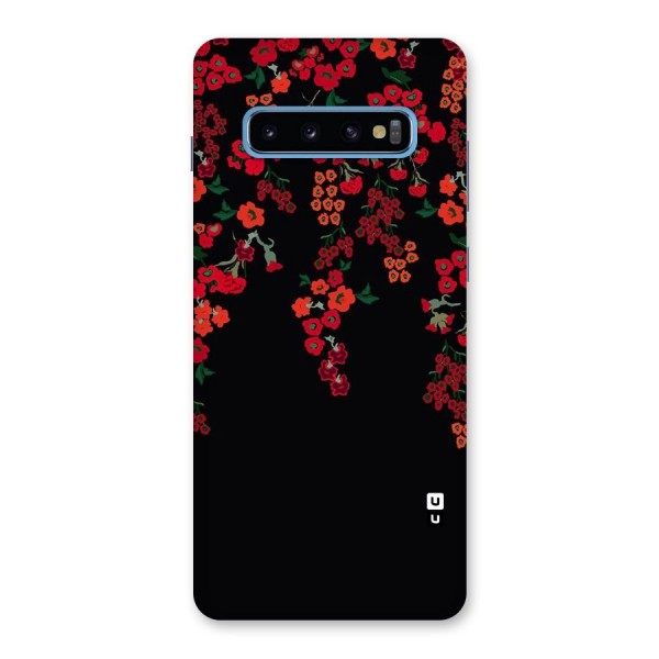 Red Floral Pattern Back Case for Galaxy S10 Plus