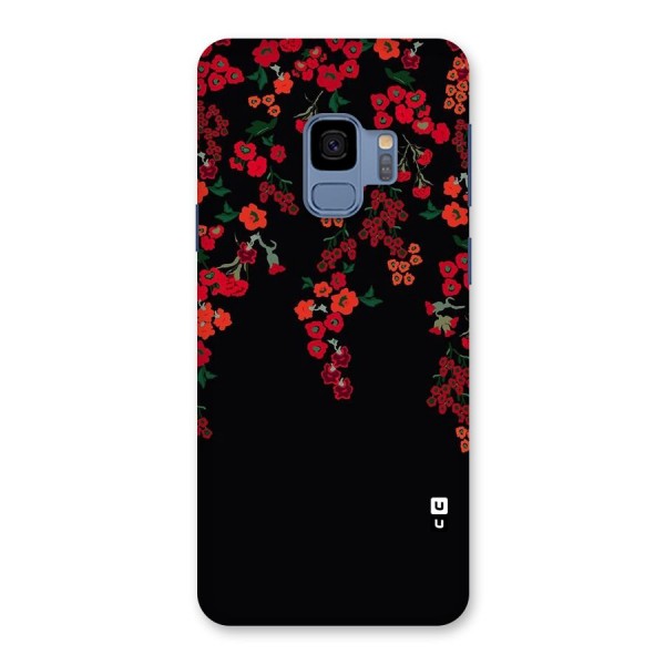 Red Floral Pattern Back Case for Galaxy S9