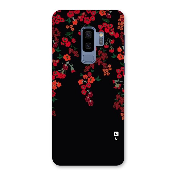 Red Floral Pattern Back Case for Galaxy S9 Plus