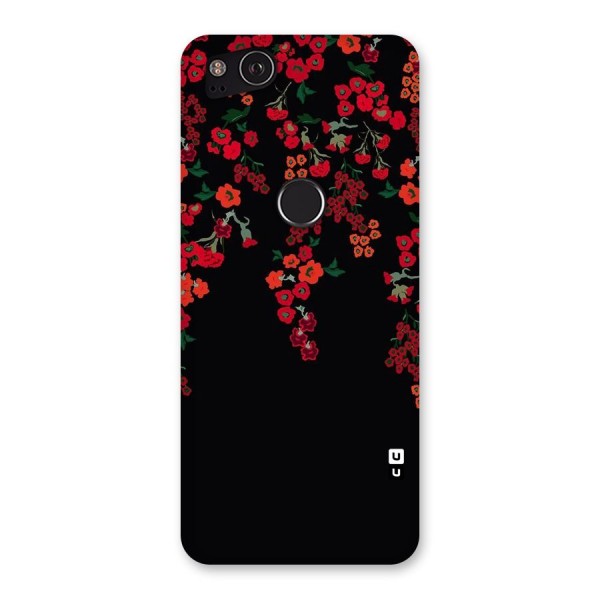 Red Floral Pattern Back Case for Google Pixel 2