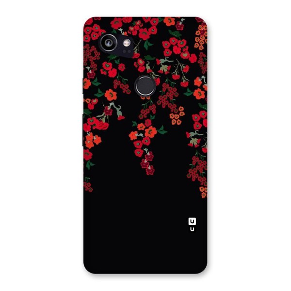 Red Floral Pattern Back Case for Google Pixel 2 XL