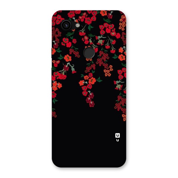 Red Floral Pattern Back Case for Google Pixel 3a XL