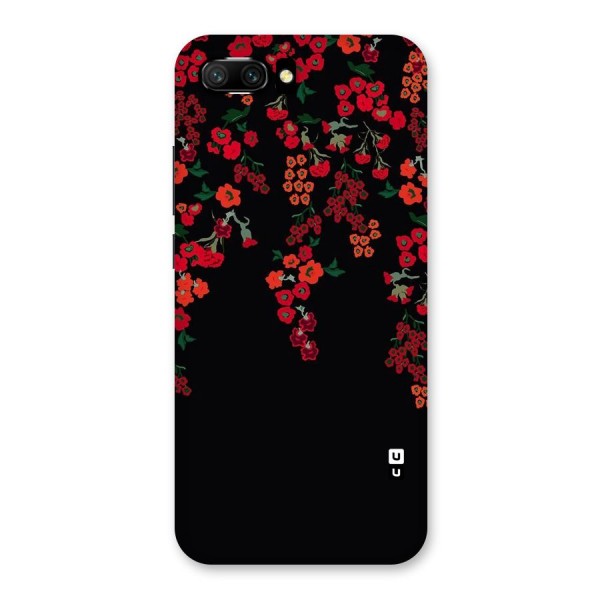 Red Floral Pattern Back Case for Honor 10
