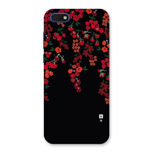 Red Floral Pattern Back Case for Honor 7s
