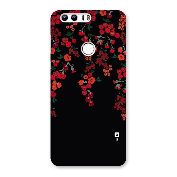 Red Floral Pattern Back Case for Honor 8