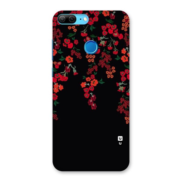 Red Floral Pattern Back Case for Honor 9 Lite