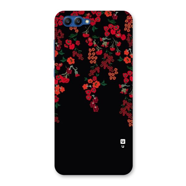 Red Floral Pattern Back Case for Honor View 10