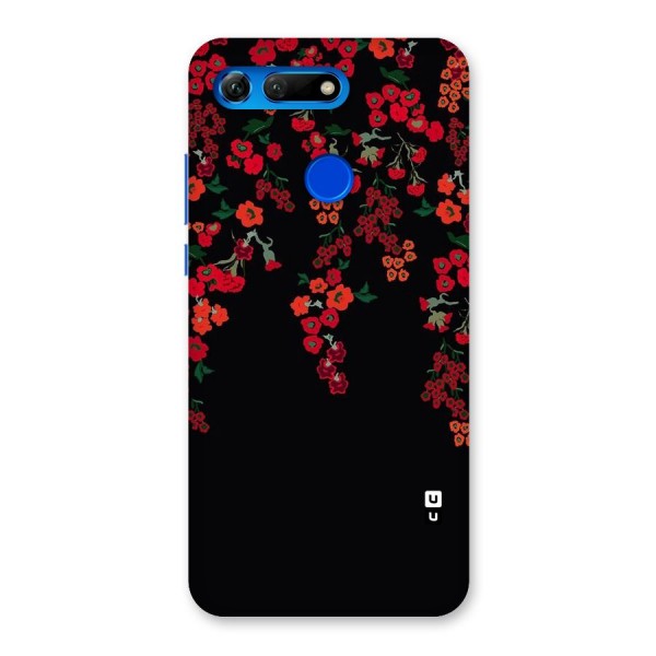 Red Floral Pattern Back Case for Honor View 20