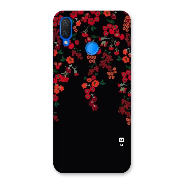 Red Floral Pattern Back Case for Huawei P Smart+