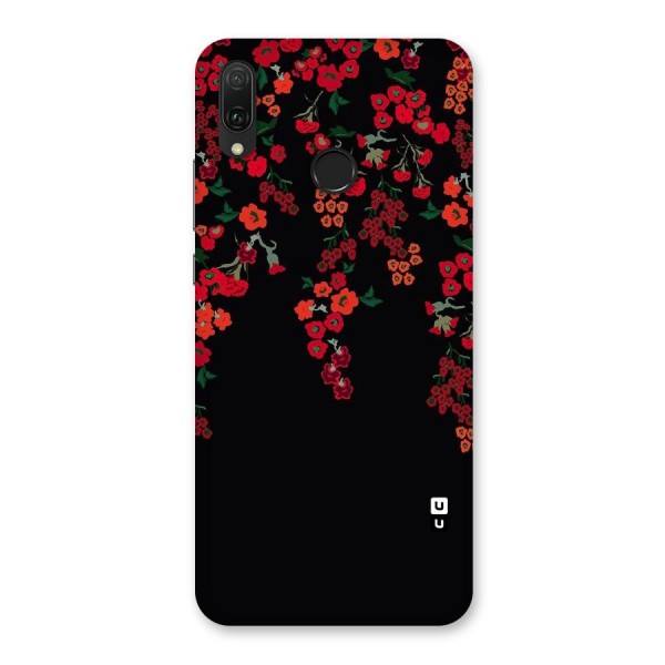Red Floral Pattern Back Case for Huawei Y9 (2019)