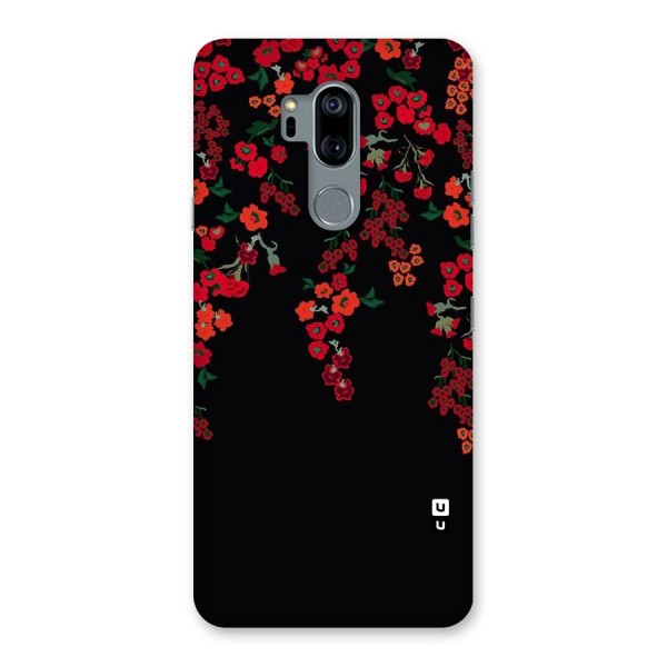 Red Floral Pattern Back Case for LG G7