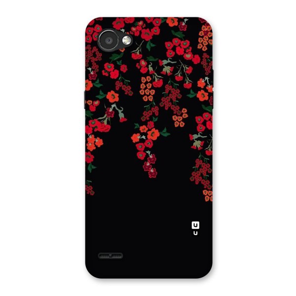 Red Floral Pattern Back Case for LG Q6