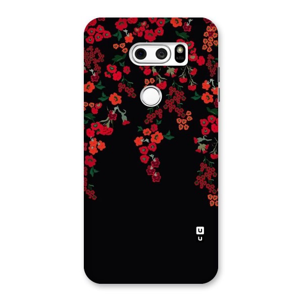 Red Floral Pattern Back Case for LG V30