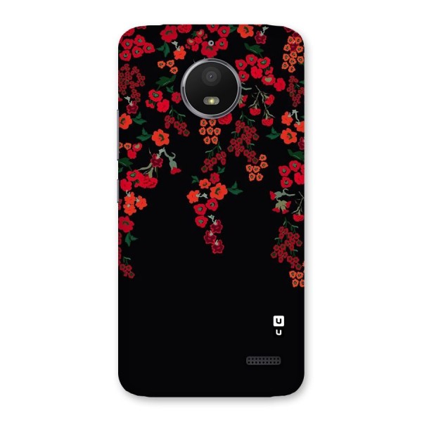 Red Floral Pattern Back Case for Moto E4