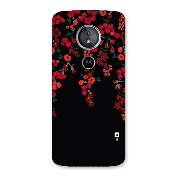 Red Floral Pattern Back Case for Moto E5
