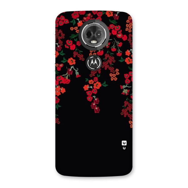 Red Floral Pattern Back Case for Moto E5 Plus