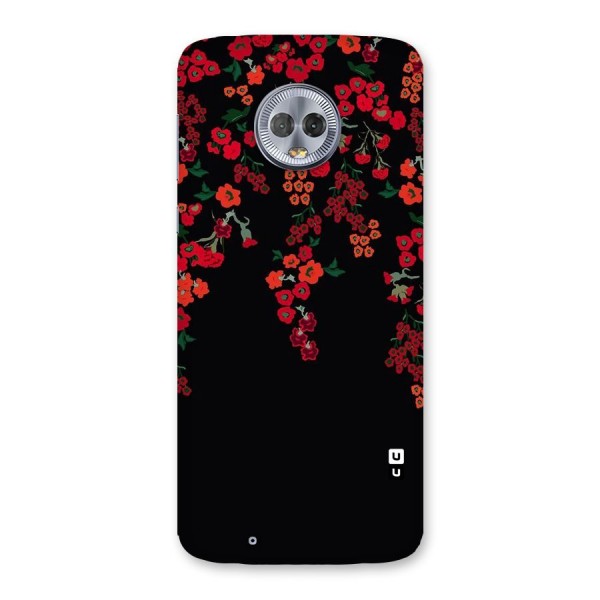 Red Floral Pattern Back Case for Moto G6