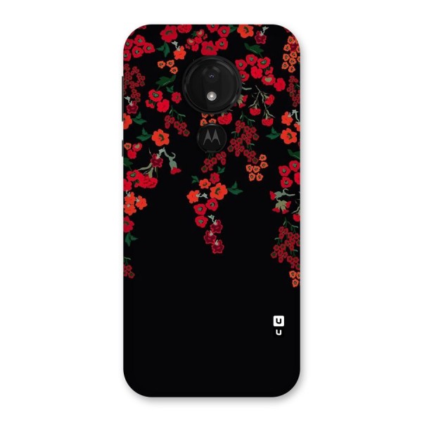 Red Floral Pattern Back Case for Moto G7 Power