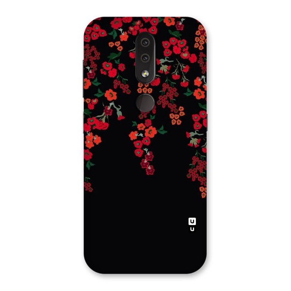 Red Floral Pattern Back Case for Nokia 4.2