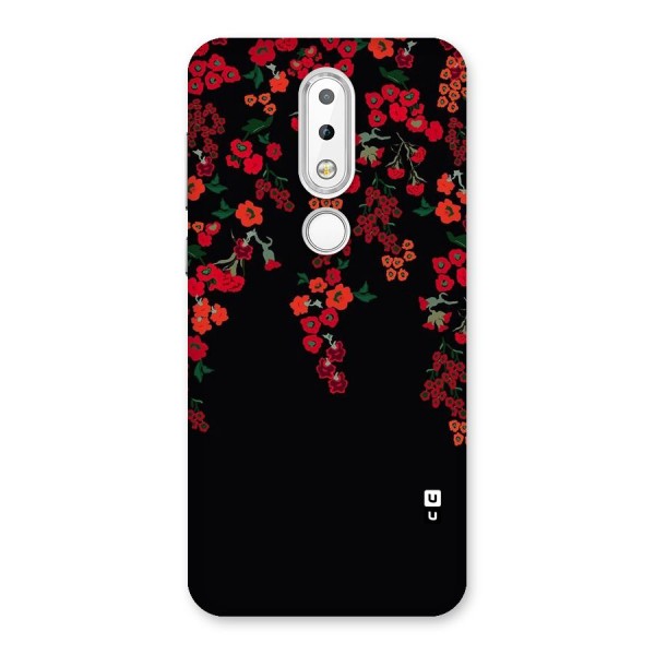 Red Floral Pattern Back Case for Nokia 6.1 Plus
