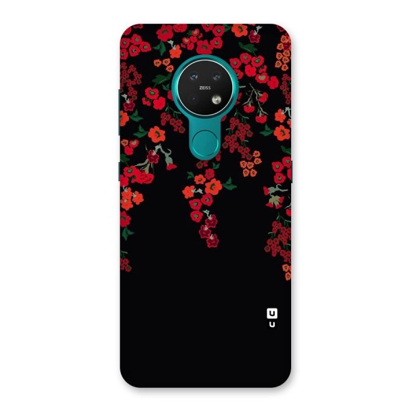 Red Floral Pattern Back Case for Nokia 7.2