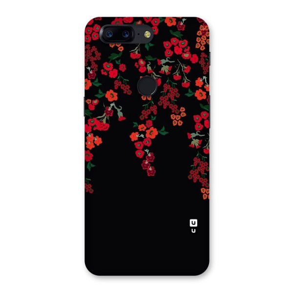 Red Floral Pattern Back Case for OnePlus 5T